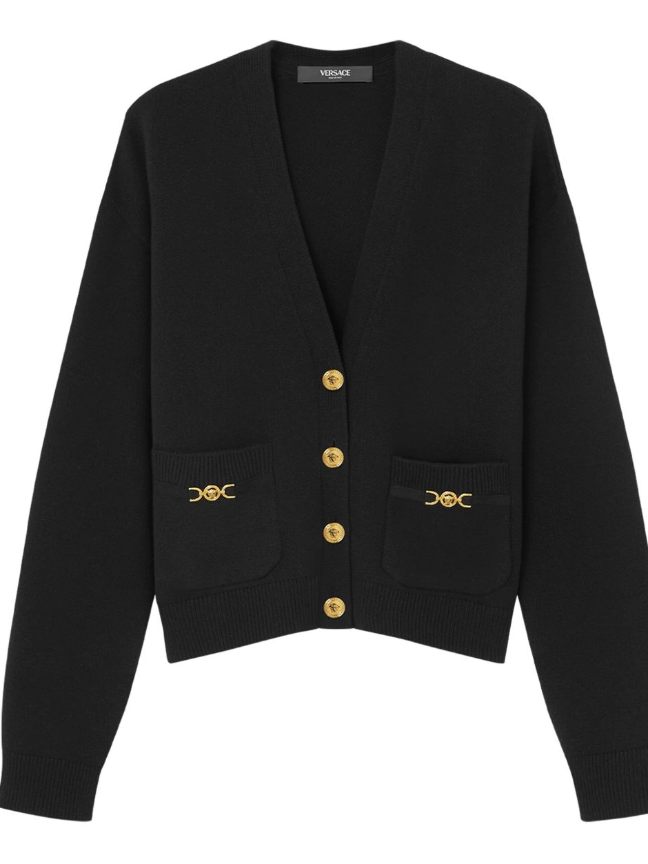 Versace cardigan Medusa-plaque V-neck Women 0707